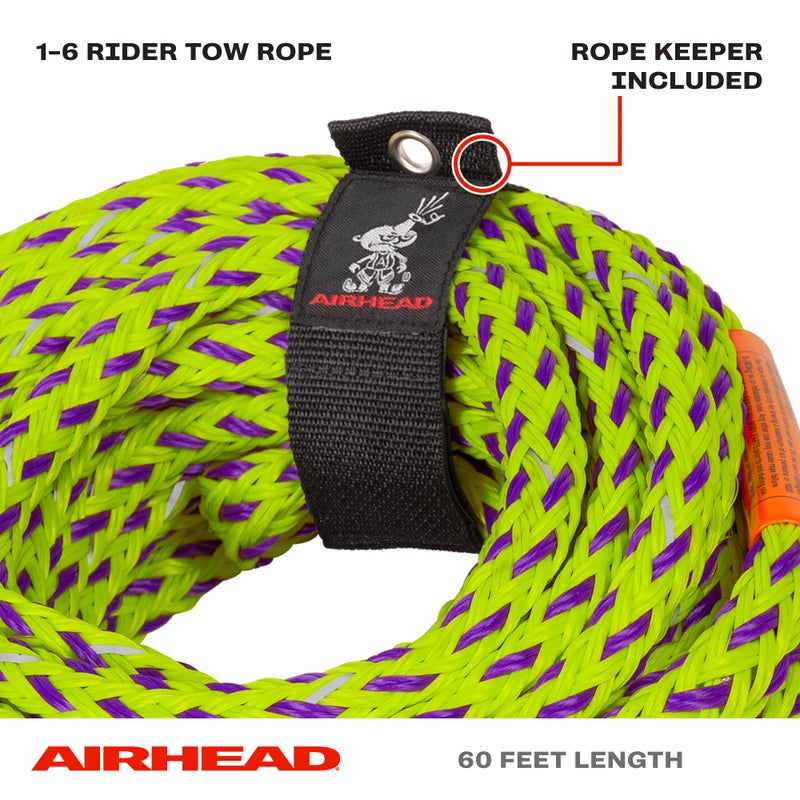 Airhead Reflective Tow Rope for 1-6 Rider Towable Tubes, 60-Feet - Image 2